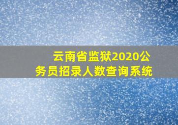 云南省监狱2020公务员招录人数查询系统