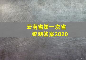 云南省第一次省统测答案2020