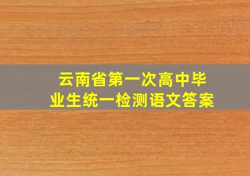 云南省第一次高中毕业生统一检测语文答案