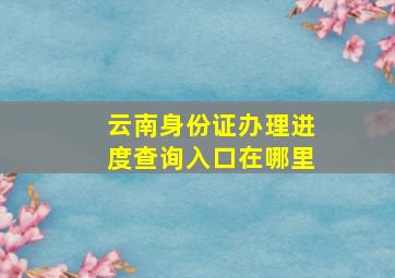 云南身份证办理进度查询入口在哪里