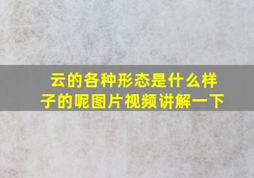 云的各种形态是什么样子的呢图片视频讲解一下