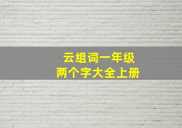 云组词一年级两个字大全上册