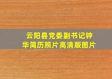 云阳县党委副书记钟华简历照片高清版图片