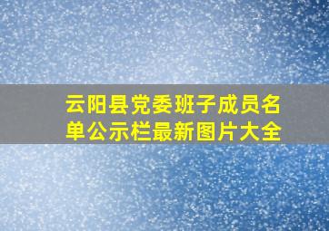 云阳县党委班子成员名单公示栏最新图片大全