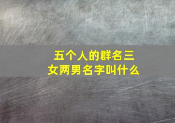 五个人的群名三女两男名字叫什么