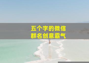 五个字的微信群名创意霸气