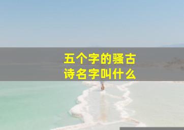 五个字的骚古诗名字叫什么