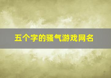 五个字的骚气游戏网名