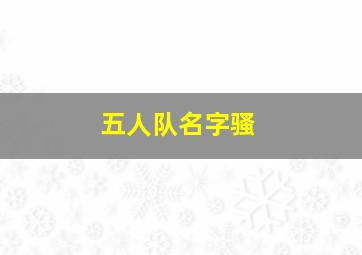 五人队名字骚