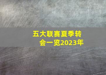 五大联赛夏季转会一览2023年