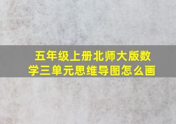 五年级上册北师大版数学三单元思维导图怎么画