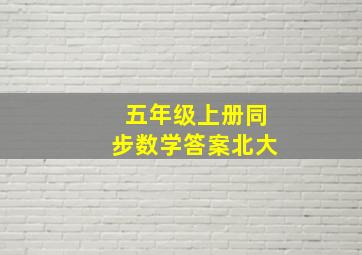 五年级上册同步数学答案北大