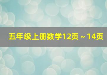 五年级上册数学12页～14页