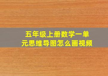 五年级上册数学一单元思维导图怎么画视频