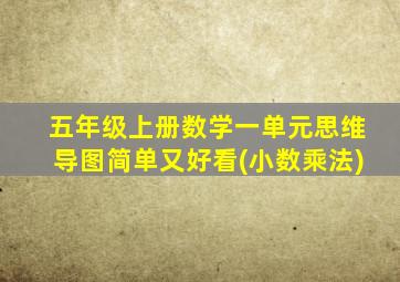 五年级上册数学一单元思维导图简单又好看(小数乘法)