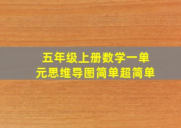 五年级上册数学一单元思维导图简单超简单