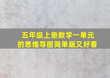 五年级上册数学一单元的思维导图简单版又好看