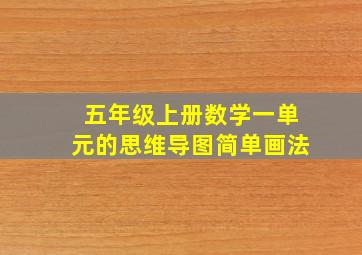 五年级上册数学一单元的思维导图简单画法