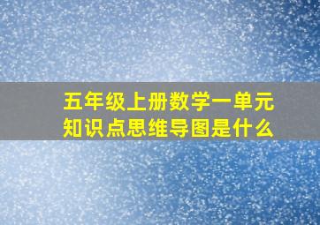 五年级上册数学一单元知识点思维导图是什么