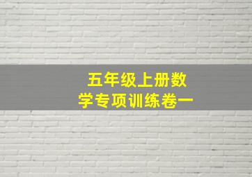 五年级上册数学专项训练卷一