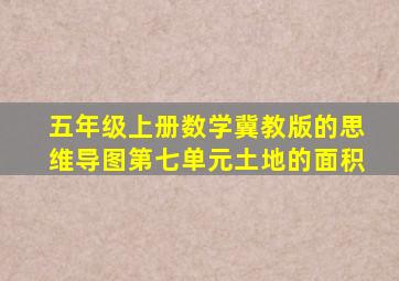 五年级上册数学冀教版的思维导图第七单元土地的面积