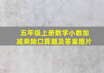 五年级上册数学小数加减乘除口算题及答案图片