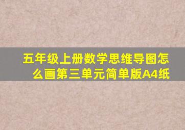 五年级上册数学思维导图怎么画第三单元简单版A4纸