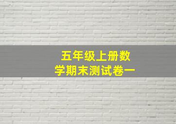 五年级上册数学期末测试卷一