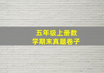 五年级上册数学期末真题卷子