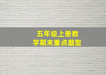 五年级上册数学期末重点题型