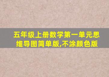 五年级上册数学第一单元思维导图简单版,不涂颜色版