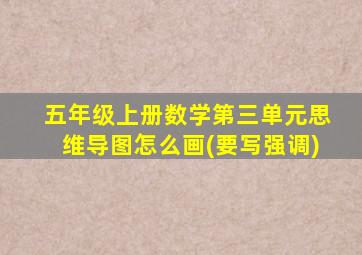 五年级上册数学第三单元思维导图怎么画(要写强调)