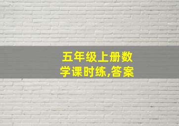 五年级上册数学课时练,答案