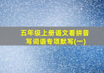 五年级上册语文看拼音写词语专项默写(一)