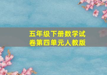 五年级下册数学试卷第四单元人教版