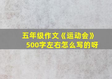 五年级作文《运动会》500字左右怎么写的呀