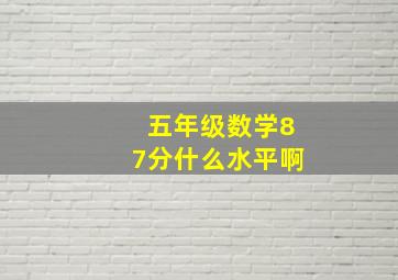 五年级数学87分什么水平啊