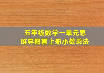 五年级数学一单元思维导图画上册小数乘法