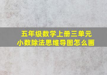 五年级数学上册三单元小数除法思维导图怎么画