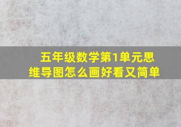 五年级数学第1单元思维导图怎么画好看又简单