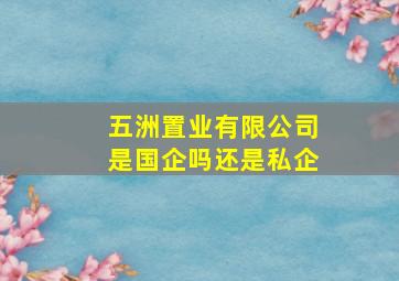 五洲置业有限公司是国企吗还是私企