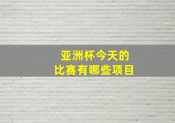 亚洲杯今天的比赛有哪些项目