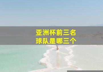 亚洲杯前三名球队是哪三个