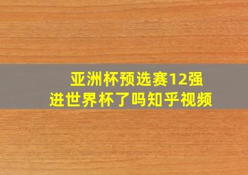 亚洲杯预选赛12强进世界杯了吗知乎视频