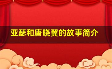 亚瑟和唐晓翼的故事简介