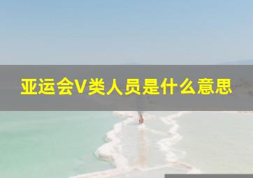 亚运会V类人员是什么意思