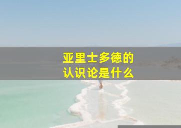 亚里士多德的认识论是什么