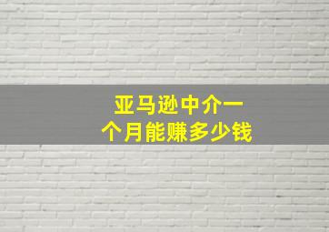 亚马逊中介一个月能赚多少钱