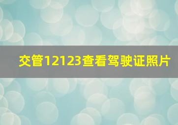 交管12123查看驾驶证照片