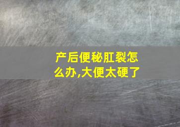 产后便秘肛裂怎么办,大便太硬了